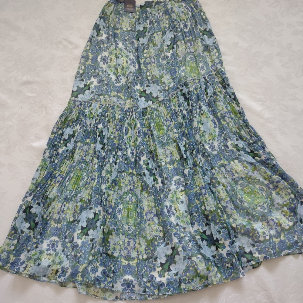 New 🆕 Vogue runway collection Marchesa Voyage silk kaleidescope pleated maxi - Picture 10 of 11